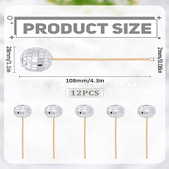 12Pcs Foam with Wood Cake Toppers&nbsp;AJEW-LP0002-15