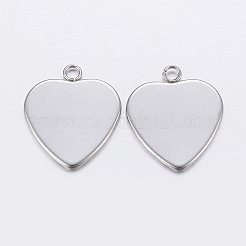 Non-Tarnish 201 Stainless Steel Pendant Cabochon Settings&nbsp;X-STAS-P198-13A