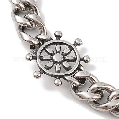 Ion Plating(IP) 304 Stainless Steel Helm Link Chain Bracelets for Men&nbsp;BJEW-B096-41AS