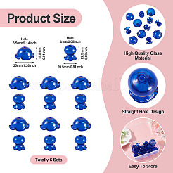 6 Sets Transparent Glass Bead Caps&nbsp;GLAA-BY0001-07F