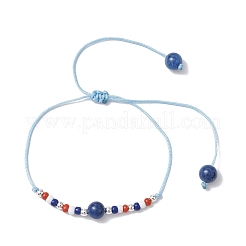 Independence Day Glass Seed Beads Braided Bead Bracelets&nbsp;BJEW-MZ00179-01
