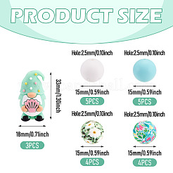 21Pcs 5 Styles Food Grade Eco-Friendly Silicone Beads&nbsp;FIND-TA0010-86B