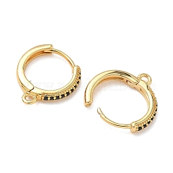 SHEGRACE Brass Micro Pave Clear Cubic Zirconia Hoop Earrings Findings&nbsp;XGR0154G-96G