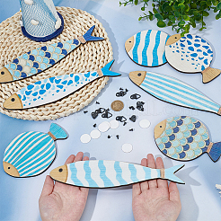 8Pcs MDF Fish Wall Decorations&nbsp;AJEW-PH0007-37