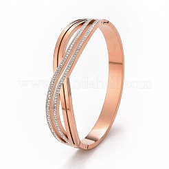 Crystal Rhinestone Infinity Hinged Bangle&nbsp;BJEW-G648-03RG