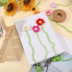 8Pcs Polyester Flower Bookmark&nbsp;AJEW-GL0003-50B
