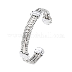 Tarnish Resistant Trendy Men's Torque Bangles&nbsp;BJEW-L111-02