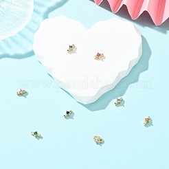 16Pcs 8 Colors Brass Micro Pave Cubic Zirconia Multi-Strand Links&nbsp;FIND-CJ0005-87