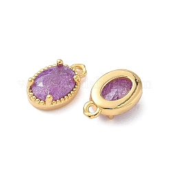 Brass Crushed Ice Cut Cubic Zirconia Pendants&nbsp;KK-D024-24E-G