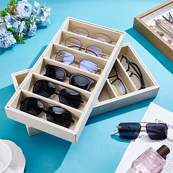 6 Grids Velvet Sunglasses Organizer Display Storage Holder&nbsp;ODIS-WH0099-130
