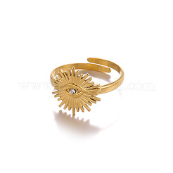 304 Stainless Steel Rhinestone Cuff Open Rings&nbsp;FS-WG47458-01