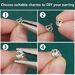 2Pairs Sterling Silver Stud Earring Finding&nbsp;STER-BC0002-56