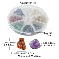 80G 8 Styles Natural & Synthetic Mixed Gemstone Chip Beads&nbsp;G-FS0005-50