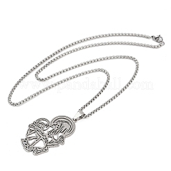 201 Stainless Steel Pendant Necklaces&nbsp;LS-NJEW-K283-09P
