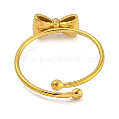 Bowknot 304 Stainless Steel Adjustable Ring for Women&nbsp;RJEW-U015-08G