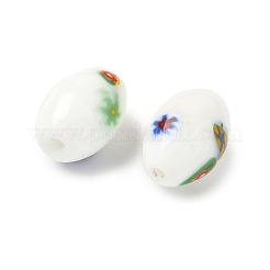 Handmade Millefiori Glass Beads&nbsp;LAMP-U004-02E