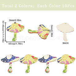 20Pcs 2 Styles Printed Wooden Pendants&nbsp;WOOD-SC0001-65