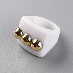Opaque Acrylic Finger Rings&nbsp;RJEW-T010-11