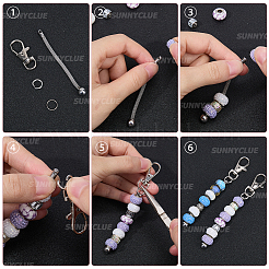 20Sets DIY Beaded Stainless Steel Pendant Decorations&nbsp;KEYC-SC0001-21