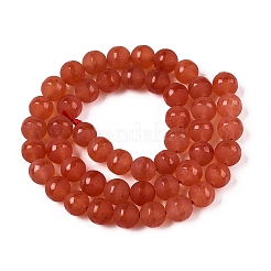 Frosted Natural White Jade Beads Strands&nbsp;G-T138-8mm-209G