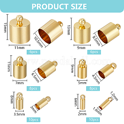 48Pcs 6 Size Brass Cord Ends&nbsp;FIND-BC0005-46