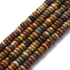 Natural Polychrome Jasper/Picasso Stone/Picasso Jasper Beads Strands&nbsp;G-L624-H04-6x2mm