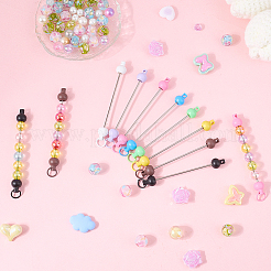 32Pcs 8 Colors Plastic Beadable Keychain Bar for Jewelry Making DIY Crafts&nbsp;AJEW-CP0006-90