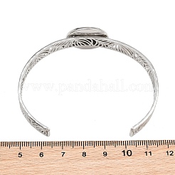 304 Stainless Steel Blank Cuff Bangle Bases with Flat Round Tray&nbsp;SA-CBA82C8-04C-P
