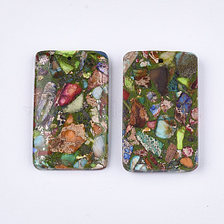 Synthetic Gold Line Regalite/Imperial Jasper/Sea Sediment Jasper Pendants&nbsp;G-S329-047B