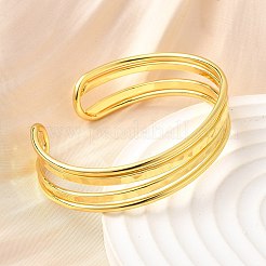 Brass Cuff Bangles for Women&nbsp;BJEW-F498-09G