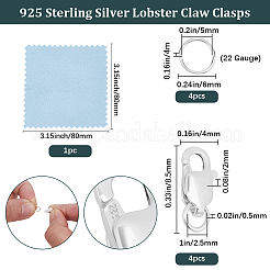 4Pcs 925 Sterling Silver Lobster Claw Clasps&nbsp;STER-BBC0009-40C