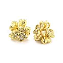 Brass Pave Clear Cubic Zirconia Beads&nbsp;KK-P243-07G