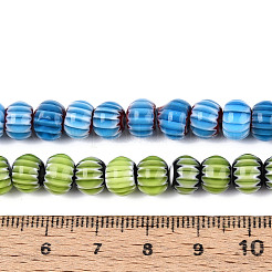 Handmade Millefiori Lampwork Chevron Beads Strands&nbsp;LAMP-T022-11M