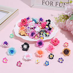 Handmade Polymer Clay 3D Flower Plumeria Beads&nbsp;CLAY-ME0001-08