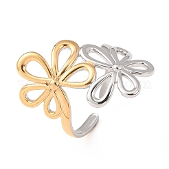 304 Stainless Steel Open Cuff Rings for Women&nbsp;RJEW-K321-03E