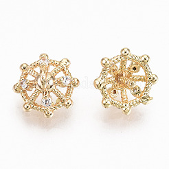 Brass Micro Clear Cubic Zirconia Peg Bails Charms&nbsp;KK-N231-210-NF