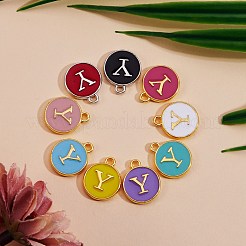 120Pcs 12 Colors Golden Plated Alloy Charms&nbsp;ENAM-SZ0001-64Y