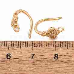 Brass Micro Pave Cubic Zirconia Earring Hooks&nbsp;KK-CBA8EB2-06G