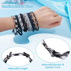 32Pcs 8 Styles Polyester & Spandex Cord Braided Bead Bracelets&nbsp;BJEW-TAC0064