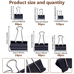 416Pcs 6 Styles Manganese Steel Binder Clips&nbsp;AJEW-WA0001-48