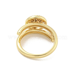Rack Plated Brass Micro Pave Clear Cubic Zirconia Round with Tree of Life Finger Rings for Women&nbsp;RJEW-Z039-02G-1