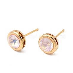 Brass Glass Stud Earrings&nbsp;EJEW-F391-05G-01