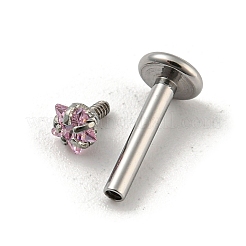 304 Stainless Steel Threaded Flatback Earrings&nbsp;LS-EJEW-NH0001-01A-01