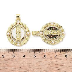Brass Micro Pave Clear Cubic Zirconia Pendants&nbsp;KK-L213-004G