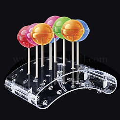 20-Hole Arc-Shaped Transparent Acrylic Lollipop Display Holder&nbsp;ODIS-WH0043-03A