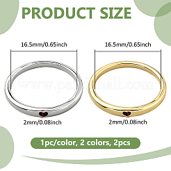 2Pcs 2 Colors Brass Finger Rings&nbsp;RJEW-GO0001-29