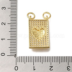 Rack Plating Brass Micro Pave Clear Cubic Zirconia Pendants&nbsp;KK-G500-01B-G