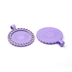 Alloy Pendant Cabochon Settings&nbsp;PALLOY-WH0066-33B