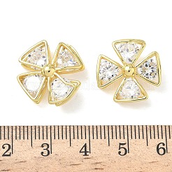 Brass Micro Pave Clear Cubic Zirconia Pendants&nbsp;KK-P342-12G
