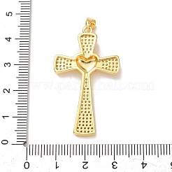 Brass Micro Pave Clear Cubic Zirconia Pendants&nbsp;KK-P352-02B-G